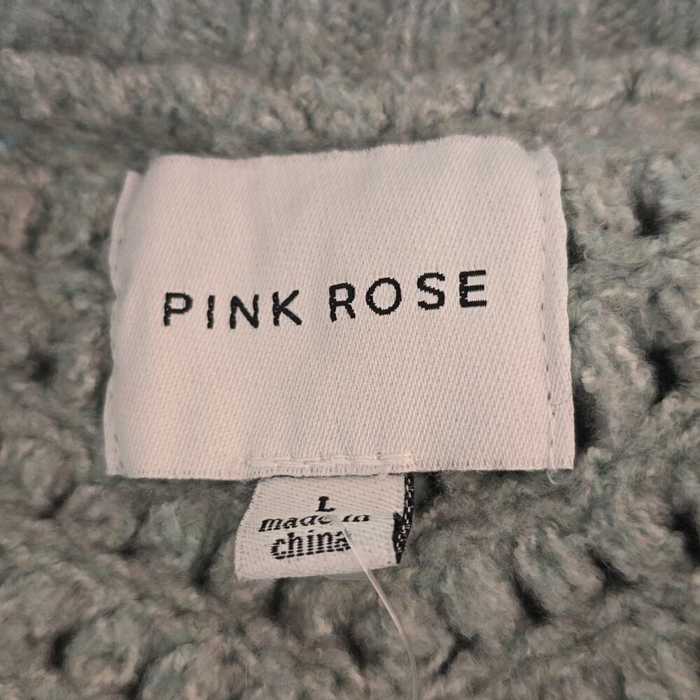 Stitch Fix Pink Rose Open-Knit Cropped Sweater in Soft Green - Picture 4 of 5